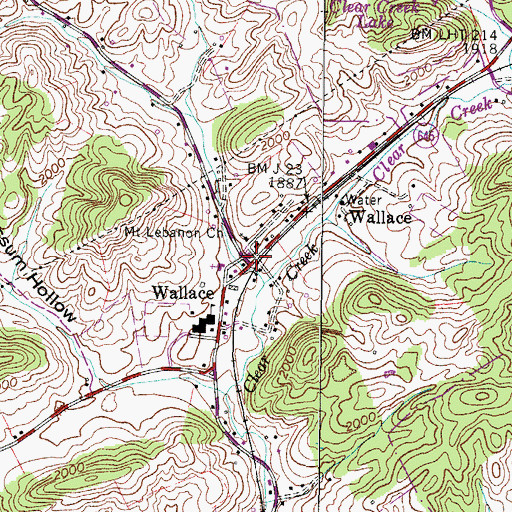 Topographic Map of Wallace, VA