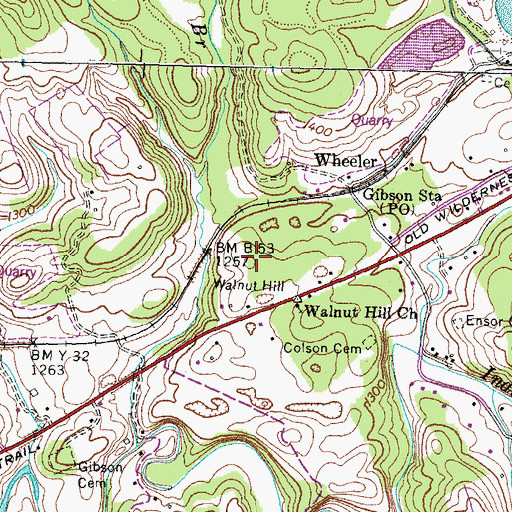 Topographic Map of Walnut Hill, VA