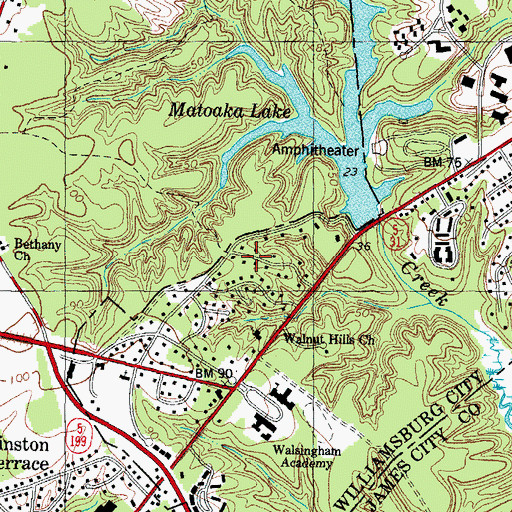 Topographic Map of Walnut Hills, VA