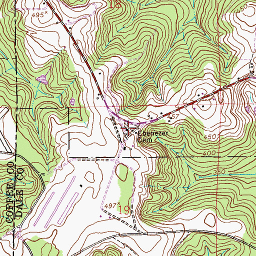 Topographic Map of Ebenezer Church, AL