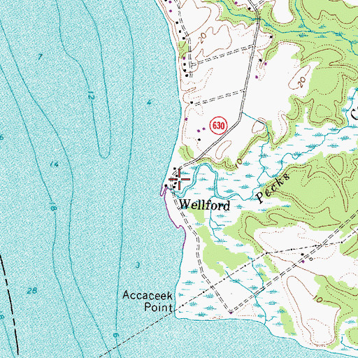 Topographic Map of Wellford, VA