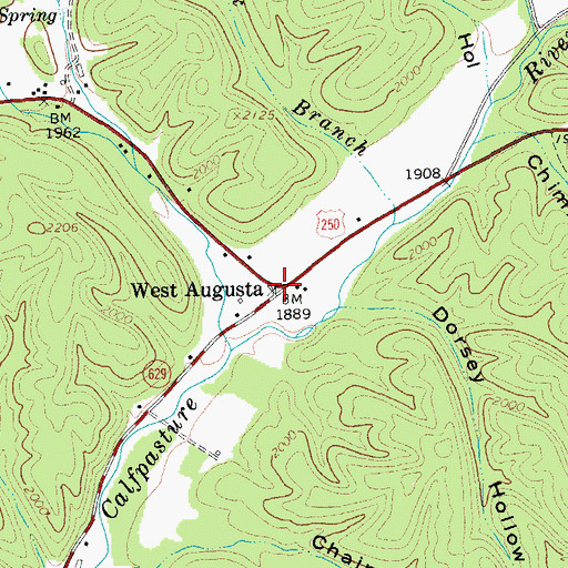 Topographic Map of West Augusta, VA