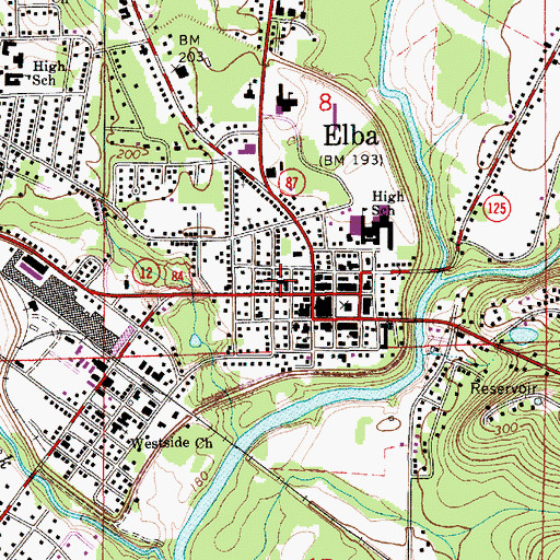 Topographic Map of First Baptist Church, AL