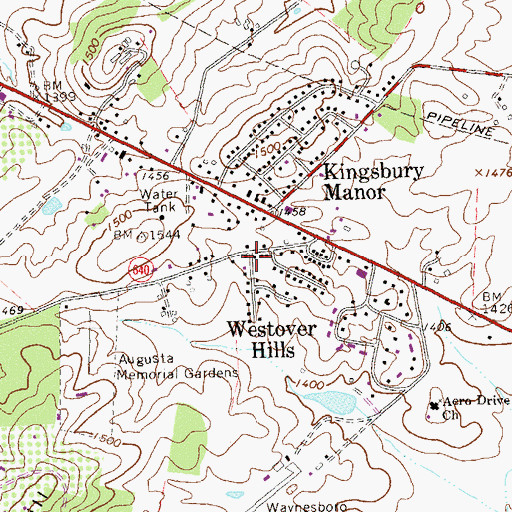 Topographic Map of Westover Hills, VA