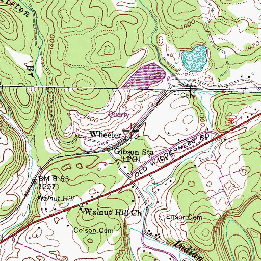 Topographic Map of Wheeler, VA