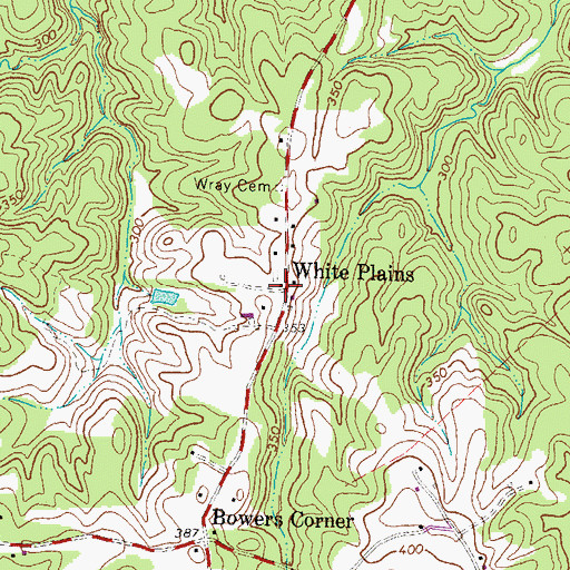Topographic Map of White Plains, VA