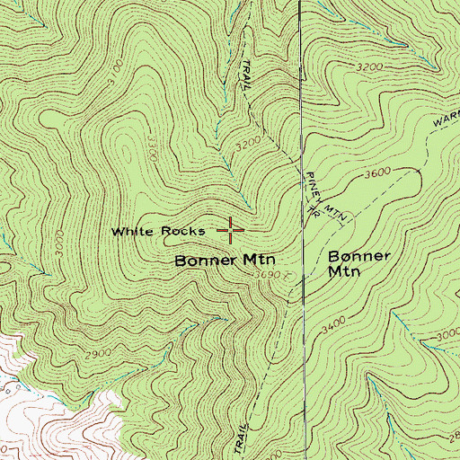 Topographic Map of White Rocks, VA