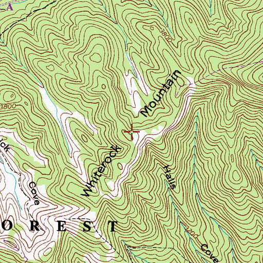 Topographic Map of Whiterock Mountain, VA