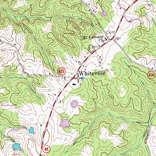 Topographic Map of Whiteville, VA