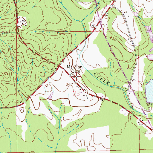 Topographic Map of Mount Zion Baptist Church, AL