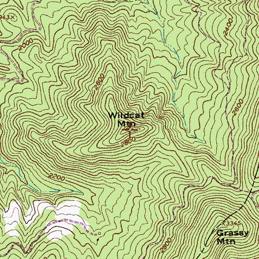 Topographic Map of Wildcat Mountain, VA
