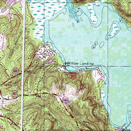 Topographic Map of Willow Landing, VA