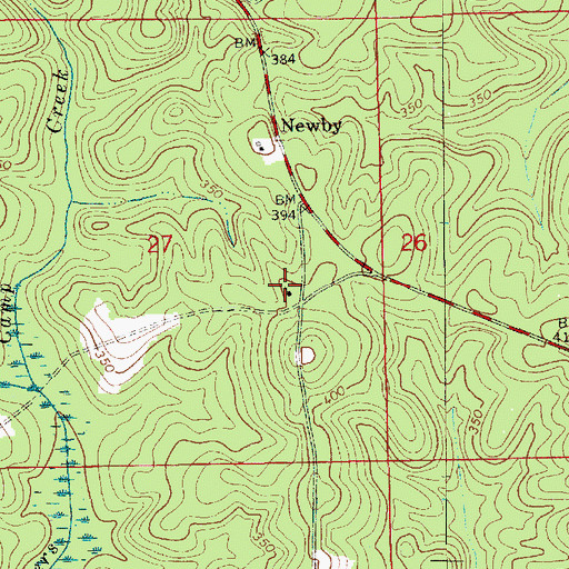 Topographic Map of Newbia Baptist Church, AL