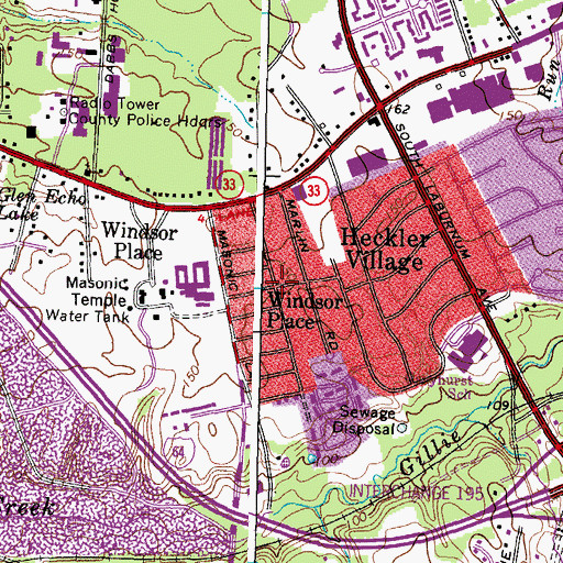 Topographic Map of Windsor Place, VA
