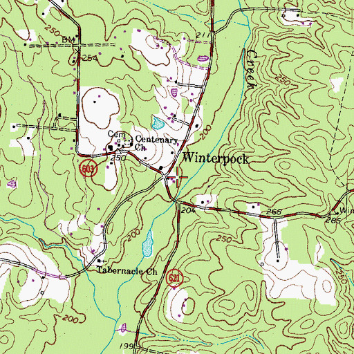 Topographic Map of Winterpock, VA