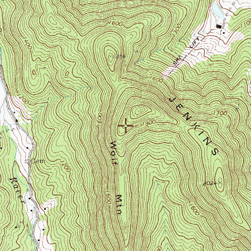 Topographic Map of Wolf Mountain, VA