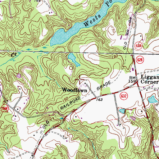 Topographic Map of Woodlawn, VA