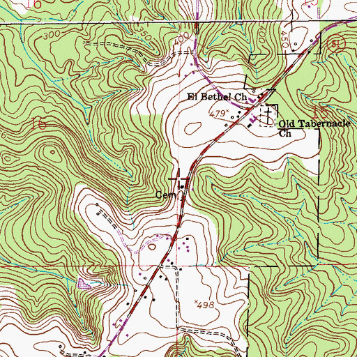 Topographic Map of Pea River Baptist Church, AL