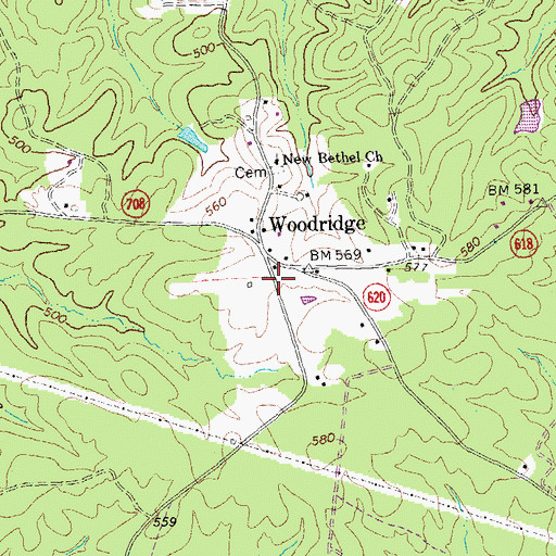 Topographic Map of Woodridge, VA