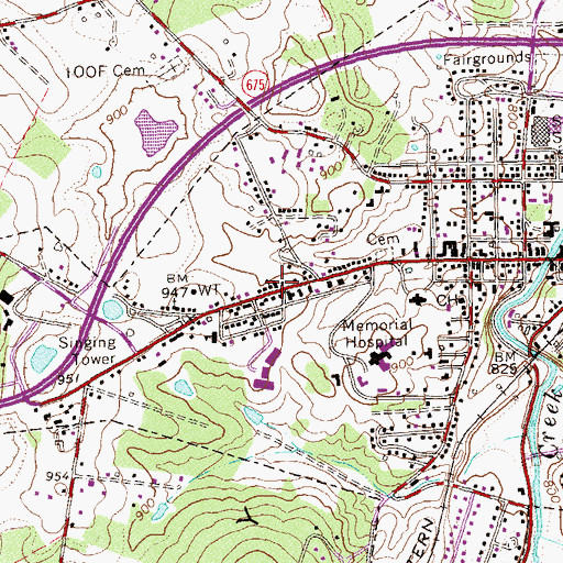 Topographic Map of Andrew Jackson School (historical), VA