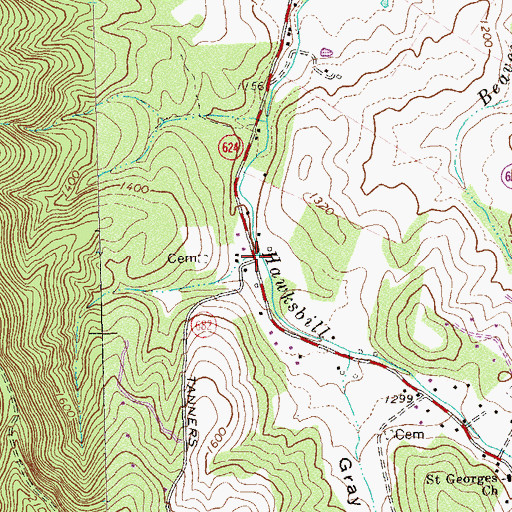 Topographic Map of Baileys Store (historical), VA