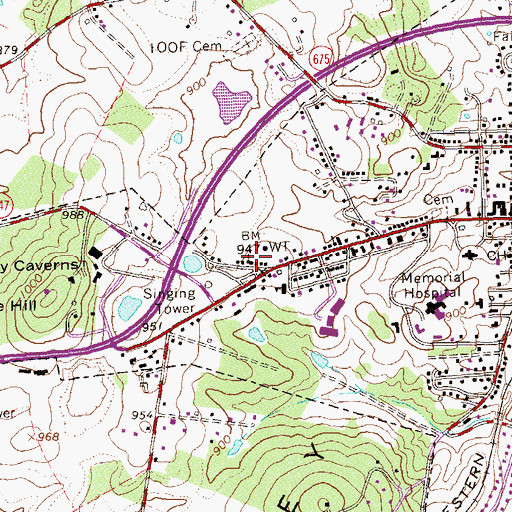 Topographic Map of Bethel Baptist Church, VA
