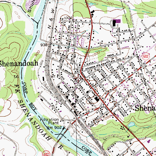 Topographic Map of First Christian Church, VA