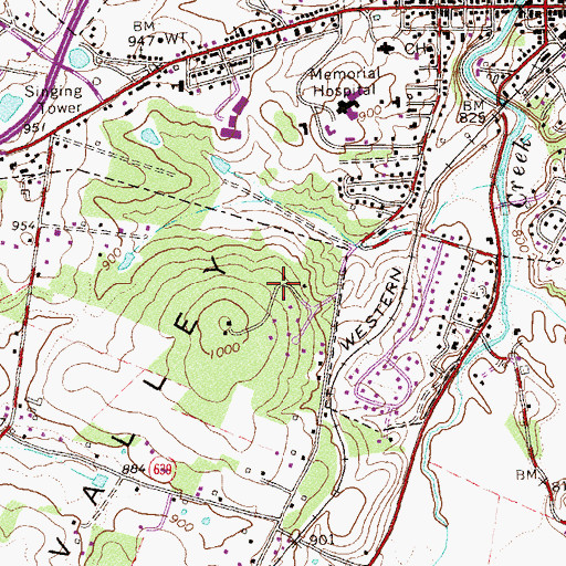 Topographic Map of Forest Hills, VA