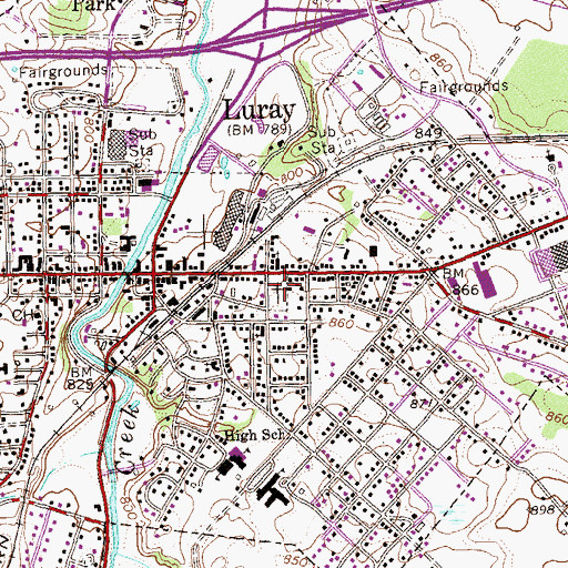 Topographic Map of Green Hill Cemetery, VA