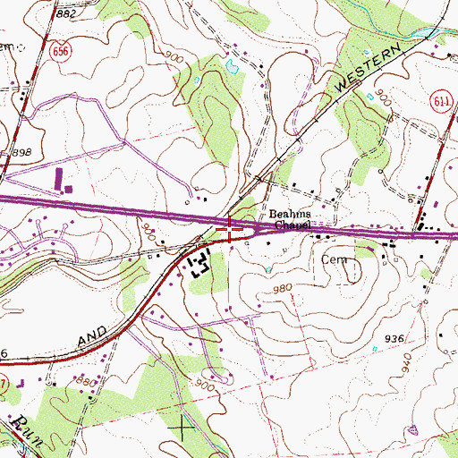 Topographic Map of Holmes School (historical), VA