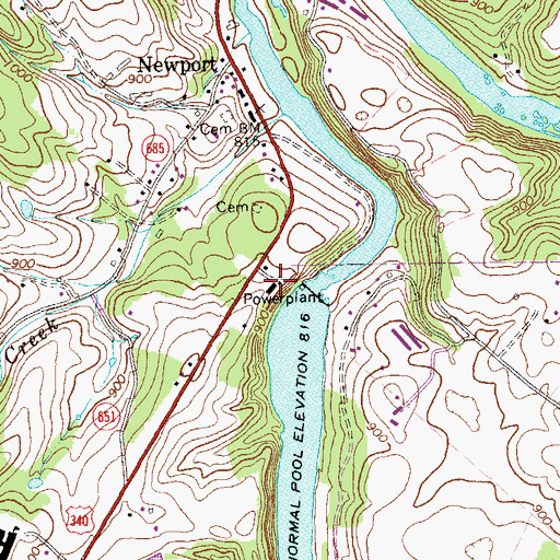 Topographic Map of Massanutten Power Plant, VA