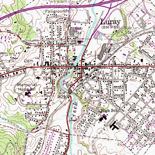 Topographic Map of Mount Carmel Baptist Church, VA