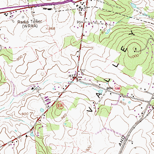 Topographic Map of Mud Pike School (historical), VA