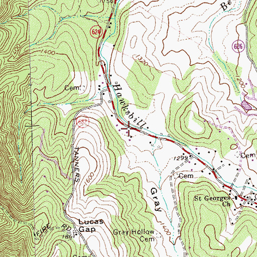 Topographic Map of Pine Grove School (historical), VA