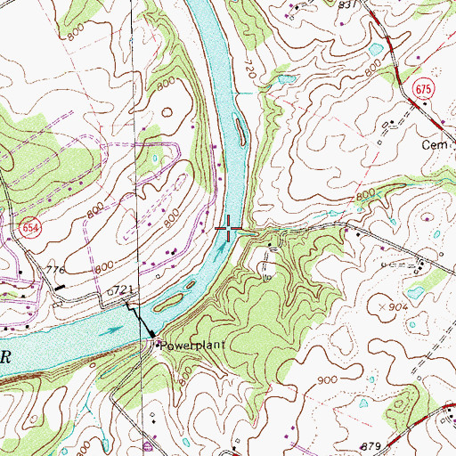 Topographic Map of Ruffner Ferry (historical), VA
