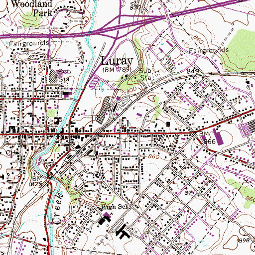 Topographic Map of Saint Marks Lutheran Church, VA