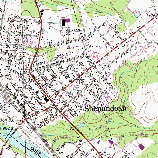 Topographic Map of Shenandoah Assembly of God Church, VA