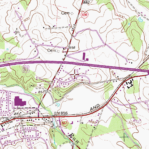 Topographic Map of Spring View, VA