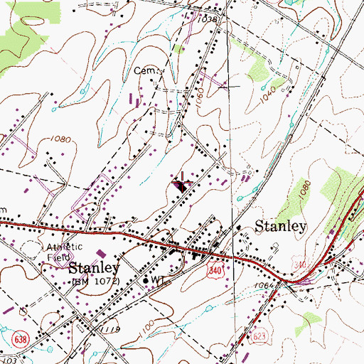 Topographic Map of Stanley Elementary School, VA