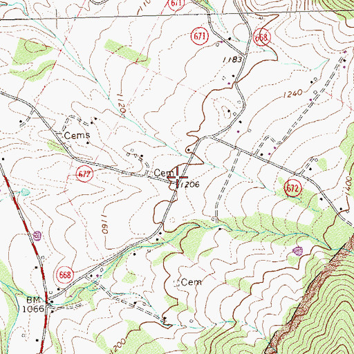 Topographic Map of Valleyburg School (historical), VA