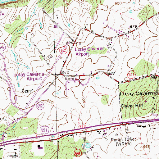Topographic Map of Westlu, VA