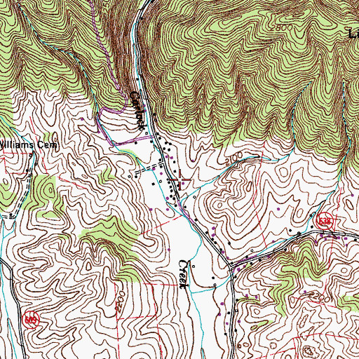 Topographic Map of Carlock Church (historical), VA