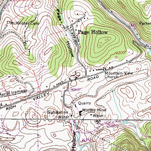 Topographic Map of Carter School (historical), VA