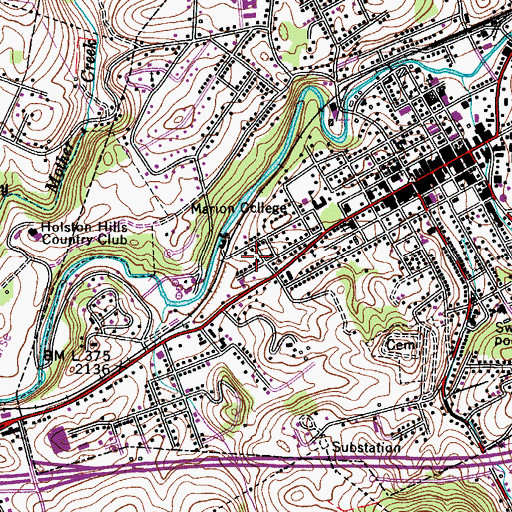 Topographic Map of Christ Episcopal Church, VA