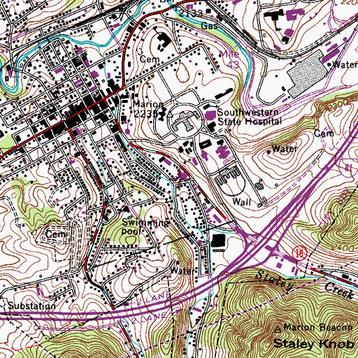 Topographic Map of Church of God of Prophecy, VA