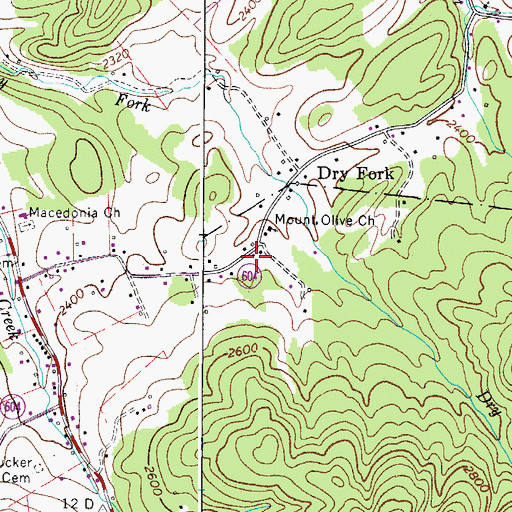 Topographic Map of Dry Fork School (historical), VA