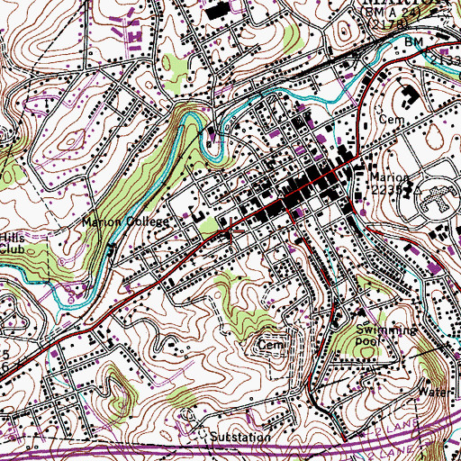 Topographic Map of Ebenezer Lutheran Church, VA