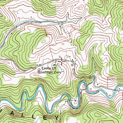 Topographic Map of Ezell School (historical), VA