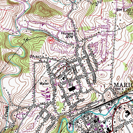 Topographic Map of First Church of the Nazarene, VA