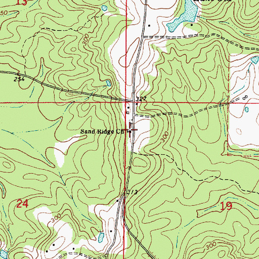 Topographic Map of Sand Ridge Baptist Church (historical), AL